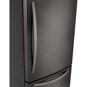LG 33 in. 25.5 cu. ft. Bottom Freezer Refrigerator with Ice Maker - PrintProof Black Stainless Steel, PrintProof Black Stainless Steel, hires
