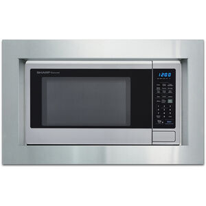 Sharp 30 in. Built-in Trim Kit for Microwaves - Stainless Steel, , hires