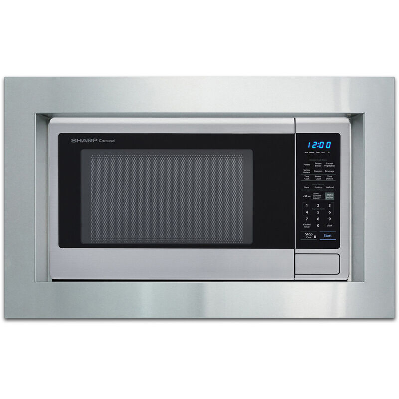 Sharp 30 in. Built-in Trim Kit for Microwaves - Stainless Steel, , hires