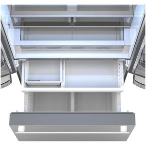 Sharp 36 in. 26.5 cu. ft. Counter Depth Garage-Ready French Door Refrigerator with Internal Water Dispenser - Stainless Steel, , hires