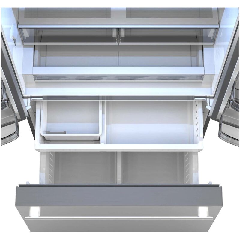 Sharp 36 in. 26.5 cu. ft. Counter Depth Garage-Ready French Door Refrigerator with Internal Water Dispenser - Stainless Steel, , hires
