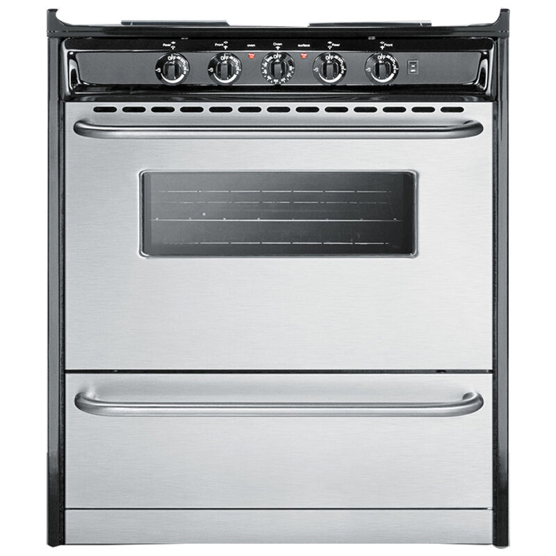 Summit 30 in. 3.7 cu. ft. Oven Slide-In Electric Range with 4 Coil Burners - Stainless Steel, , hires