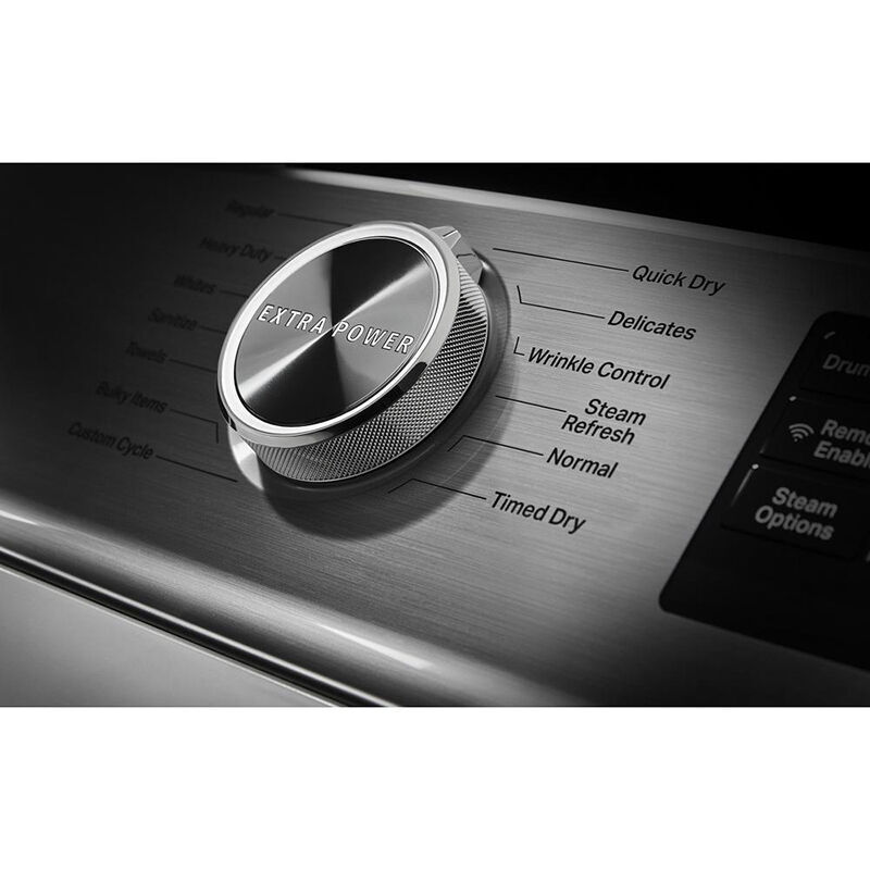 Maytag 27 in. 7.4 cu. ft. Smart Gas Dryer with Extra Power Button, Sensor Dry, Sanitize & Steam Cycle - White, White, hires