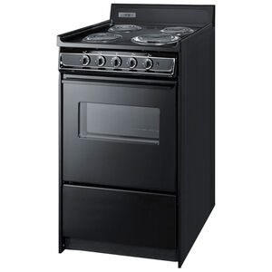 Summit 20 in. 2.4 cu. ft. Electric Range with Coil Burners - Black, , hires
