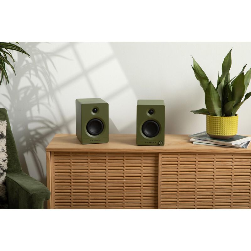 Victrola Tempo Bluetooth Bookshelf Speakers - Green, , hires