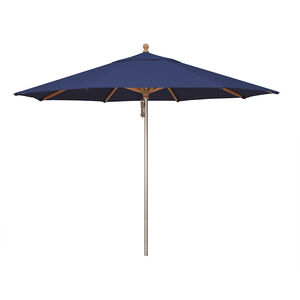 SimplyShade Ibiza 11' Octagon Wood/Aluminum Market Umbrella in Solefin Fabric - Blue Sky, Blue, hires