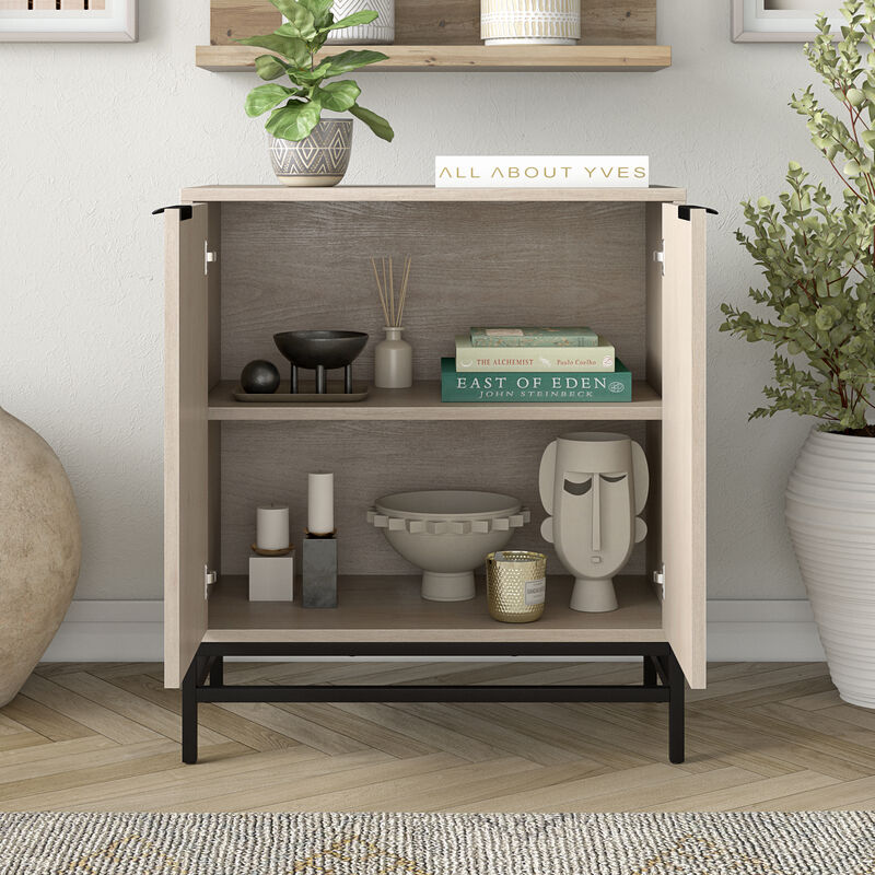 Hudson & Canal Montello 28" Wide Rectangular Fluted Accent Cabinet - Alder White, , hires