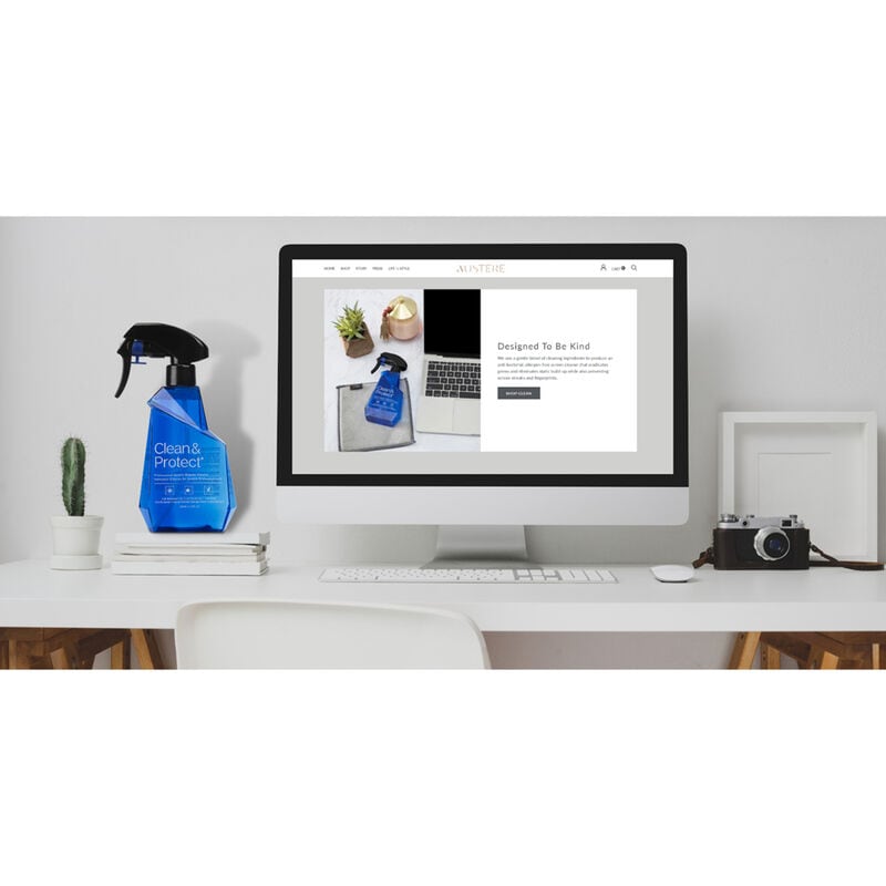 Austere Anti-Bacterial Clean & Protect with Easy-Trigger Pump and Dual-Textured Cleaning Cloth, , hires