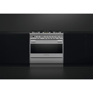 Fisher & Paykel Series 9 36 in. 4.9 cu. ft. True European Convection Dual Fuel Range with 5 Sealed Burners - Stainless Steel, , hires