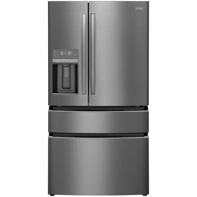 Frigidaire Gallery 36 in. 21.5 cu. ft. Counter Depth 4-Door French Door Refrigerator with External Ice & Water Dispenser - Black Stainless Steel | GRMC2273CD