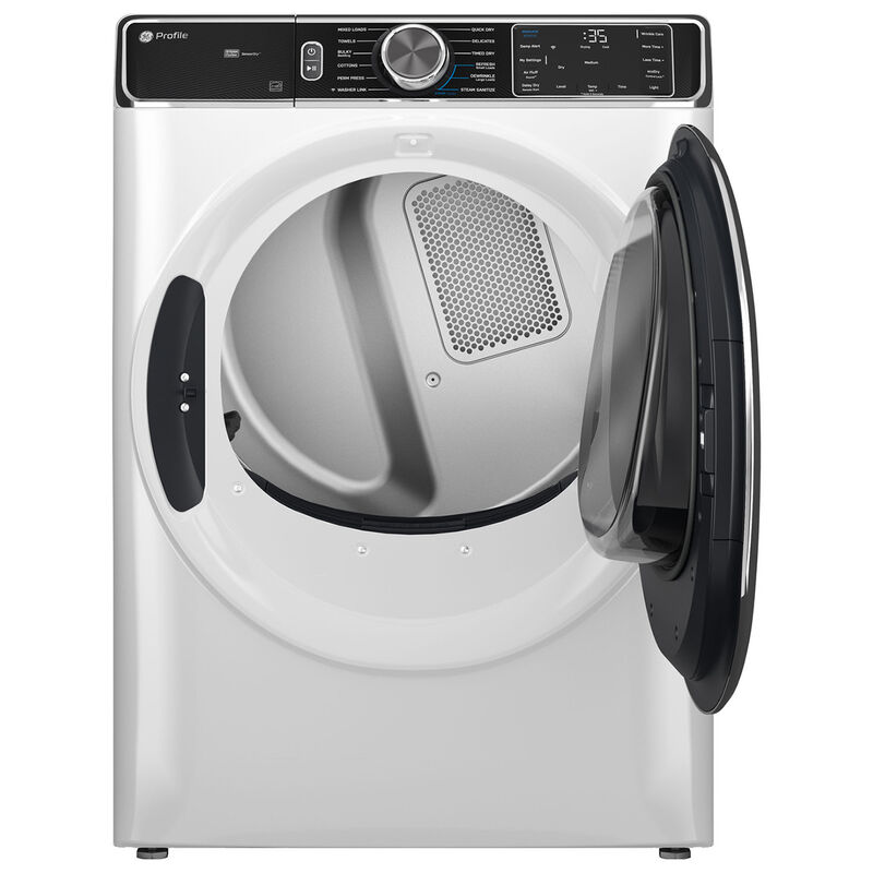 GE Profile 28 in. 7.8 cu. ft. Smart Stackable Electric Dryer with Sensor Dry, Sanitize & Steam Cycle - White, White, hires