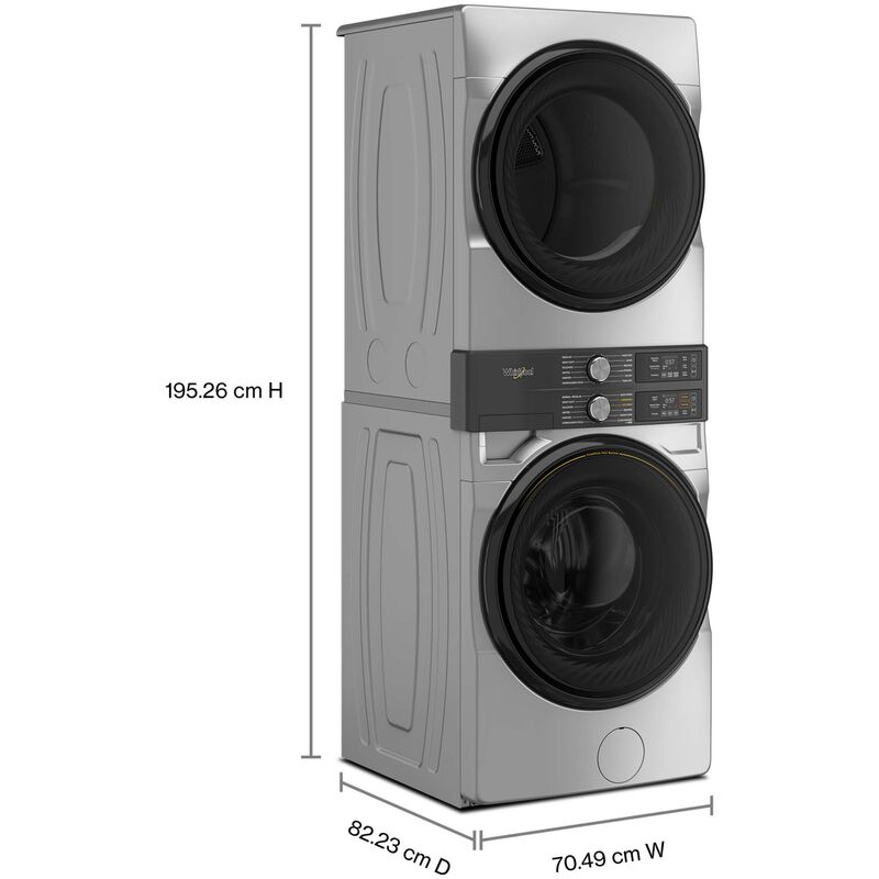 Whirlpool 28 in. 4.5 cu. ft. Smart Gas Front Load Laundry with UV Clean Technology, FreshFlow Vent System, Sensor Dry, Sanitize & Steam Cycle - Radiant Silver, Radiant Silver, hires