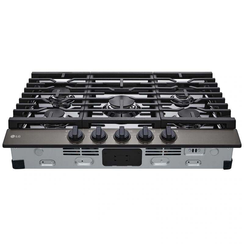 LG 30 in. 5-Burner Natural Gas Cooktop with Simmer Burner & Power Burner - Black Stainless, Black Stainless, hires