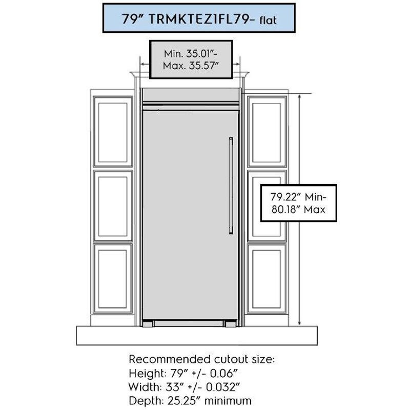 Frigidaire Professional 79 in. Single Flat Design Refrigerator Trim Kit - Stainless Steel, , hires