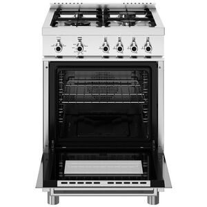 Bertazzoni Professional Series 24 in. 2.5 cu. ft. Convection Oven Freestanding Natural Gas Range with 4 Sealed Burners - Stainless Steel, , hires