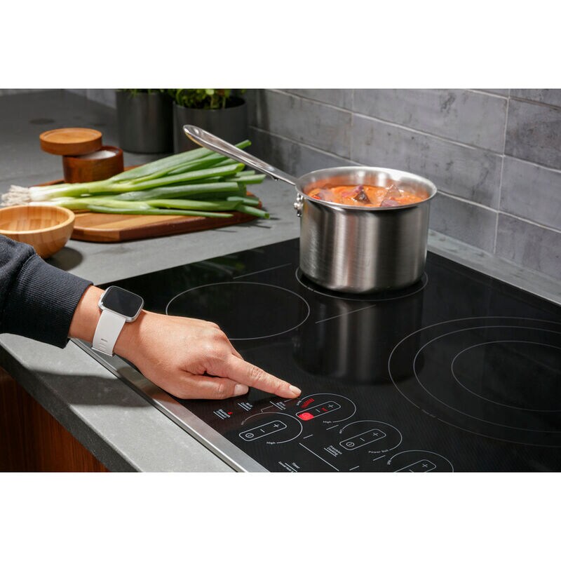 GE Profile 36 in. 5-Burner Smart Electric Cooktop with Simmer Burner & Power Burner - Black, , hires