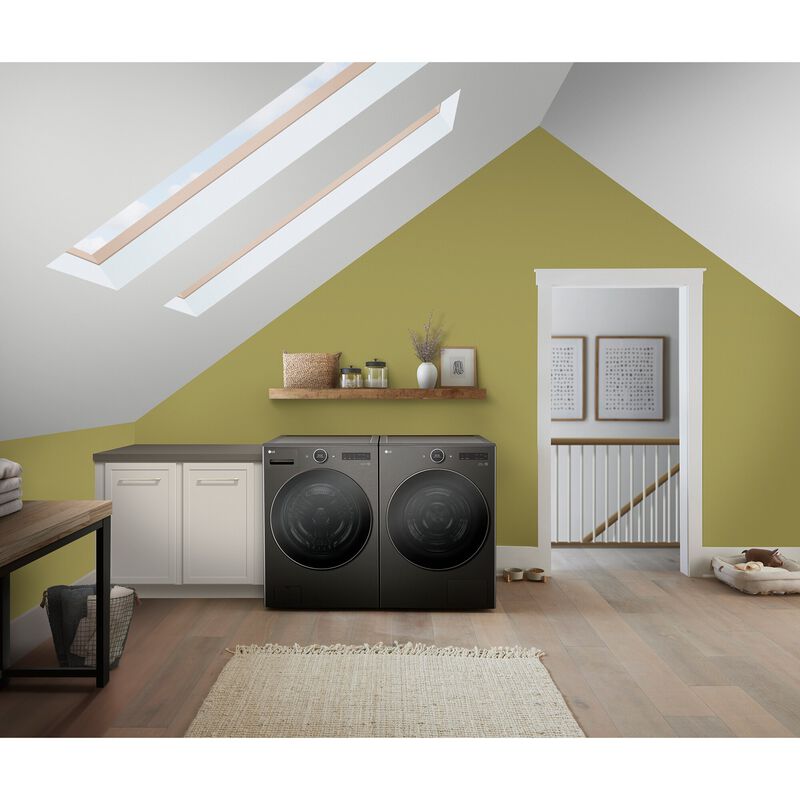 LG 27 in. 7.8 cu. ft. Smart Stackable Ventless Electric Dryer with Heat Pump & Sensor Dry - Black Steel, , hires