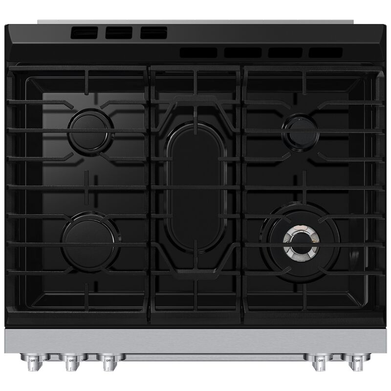 Samsung Bespoke 30 in. 6.0 cu. ft. Smart Air-Fry True European Convection Slide-In Gas Range with 5 Sealed Burners & Griddle - White Glass, White Glass, hires