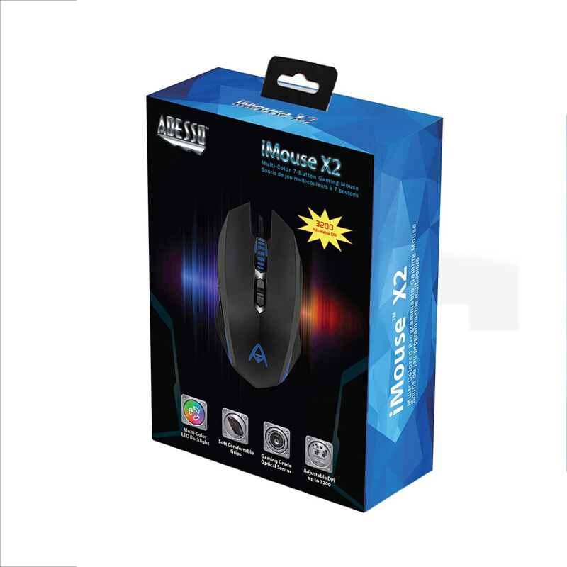 Adesso Multi-color 7-Button Programmable Gaming Mouse | P.C.