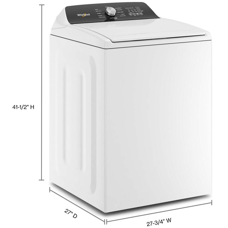 Whirlpool 27.75 in. 4.6 cu. ft. Top Load Washer with Agitator & Built-in Faucet - White, , hires
