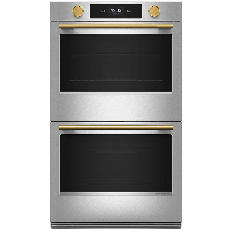 KitchenAid Handle and Knob Hardware Accessory Kit for 30 in. Double Wall Oven & Microwave Combo - Brass, , hires