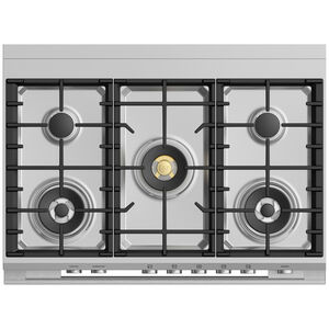 Fisher & Paykel Series 9 36 in. 4.9 cu. ft. True European Convection Dual Fuel Range with 5 Sealed Burners - Stainless Steel, , hires