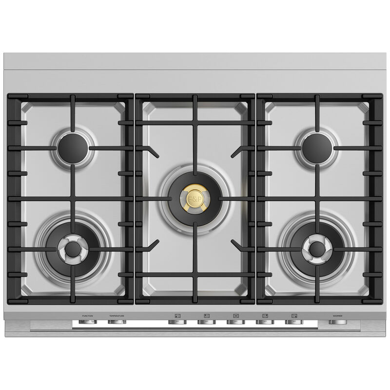 Fisher & Paykel Series 9 36 in. 4.9 cu. ft. True European Convection Dual Fuel Range with 5 Sealed Burners - Stainless Steel, , hires