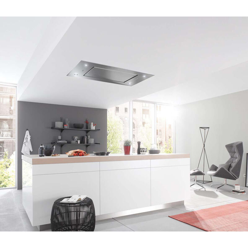 Miele 43 in. Smart Convertible Ceiling Style Range Hood with 625 CFM, 4 Fan Speeds & 4 LED Lights - Stainless Steel, , hires