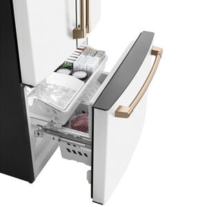 Cafe 33 in. 18.6 cu. ft. Counter Depth French Door Refrigerator with Internal Water Dispenser - Matte White, Matte White, hires