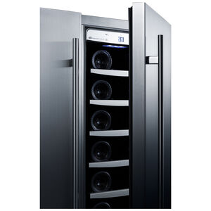 Summit 24 in. Built-In/Freestanding 5.1 cu. ft. Compact Wine/Beverage Center with Adjustable Shelves & Digital Control - Stainless Steel, , hires