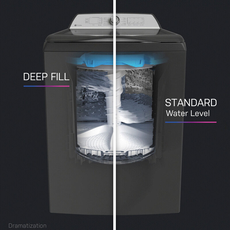 GE Profile 28 in. 5.0 cu. ft. Smart Top Load Washer with Sanitize Cycle - Diamond Gray, Diamond Gray, hires