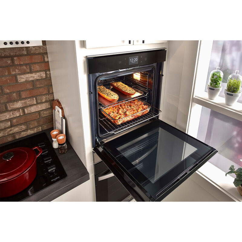 Whirlpool 24 in. 5.8 cu. ft. Smart Front Control Electric Double Wall Oven with True European Convection - White, White, hires