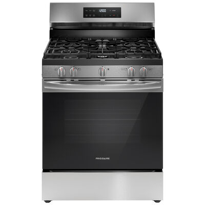Frigidaire 30 in. 5.1 cu. ft. Oven Freestanding Natural Gas Range with 5 Sealed Burners - Stainless Steel | FCRG3062AS
