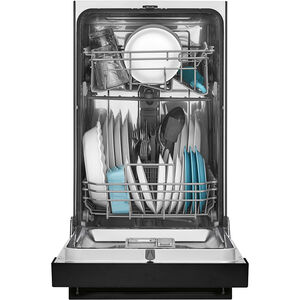 Frigidaire 18 in. Built-In Dishwasher with Front Control, 52 dBA Sound Level, 8 Place Settings, 6 Wash Cycles & Sanitize Cycle - Black, Black, hires