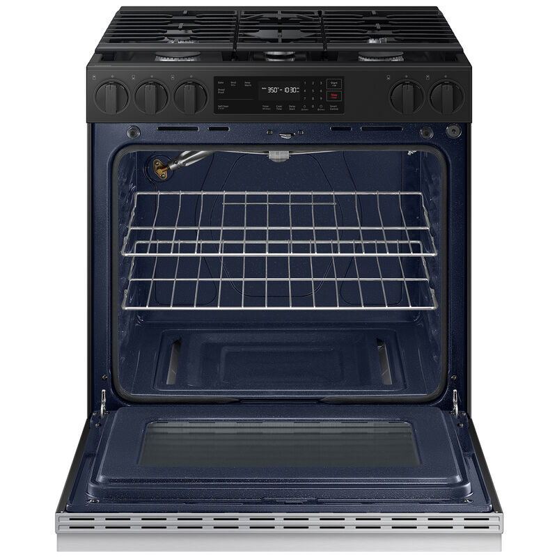 Samsung Bespoke 30 in. 6.0 cu. ft. Smart Oven Slide In Natural Gas Range with 5 Sealed Burners Stainless Steel