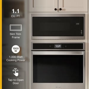 Whirlpool 30 in. 1.1 cu. ft. 1000W Low Profile Built-In Microwave - Stainless Steel, , hires