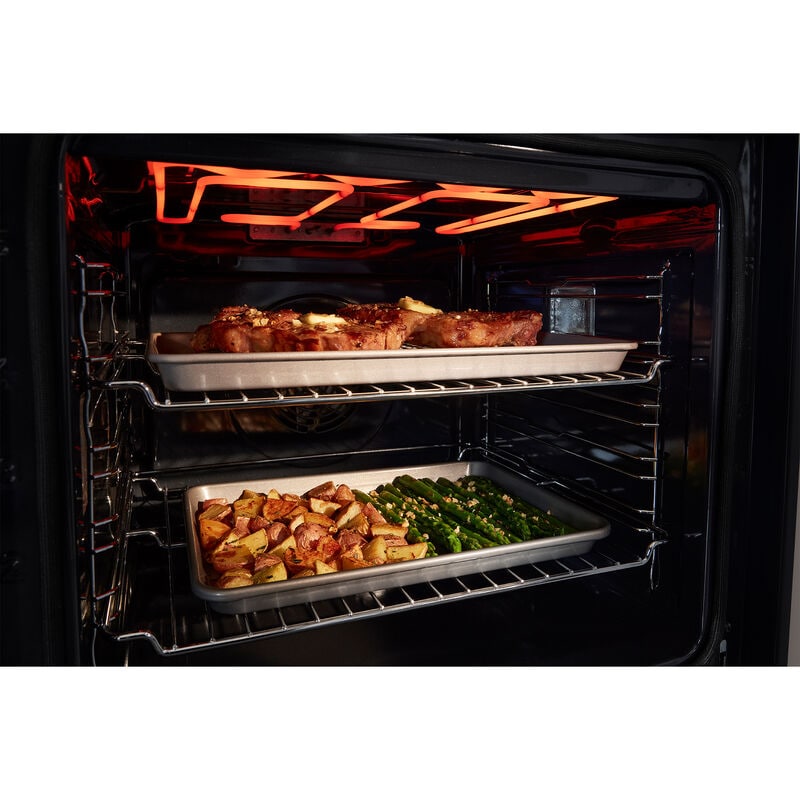 Whirlpool 24 in. 5.8 cu. ft. Smart Front Control Electric Double Wall Oven with True European Convection - Fingerprint Resistant Stainless, Fingerprint Resistant Stainless, hires