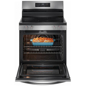 Frigidaire 30 in. 5.3 cu. ft. Air Fry Convection Oven Freestanding Electric Range with 5 Smoothtop Burners - Stainless Steel, , hires