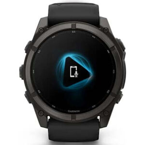 Garmin fenix 9 51 mm, AMOLED Smart Watch - Carbon Gray DLC Titanium with Black Silicone Band, , hires