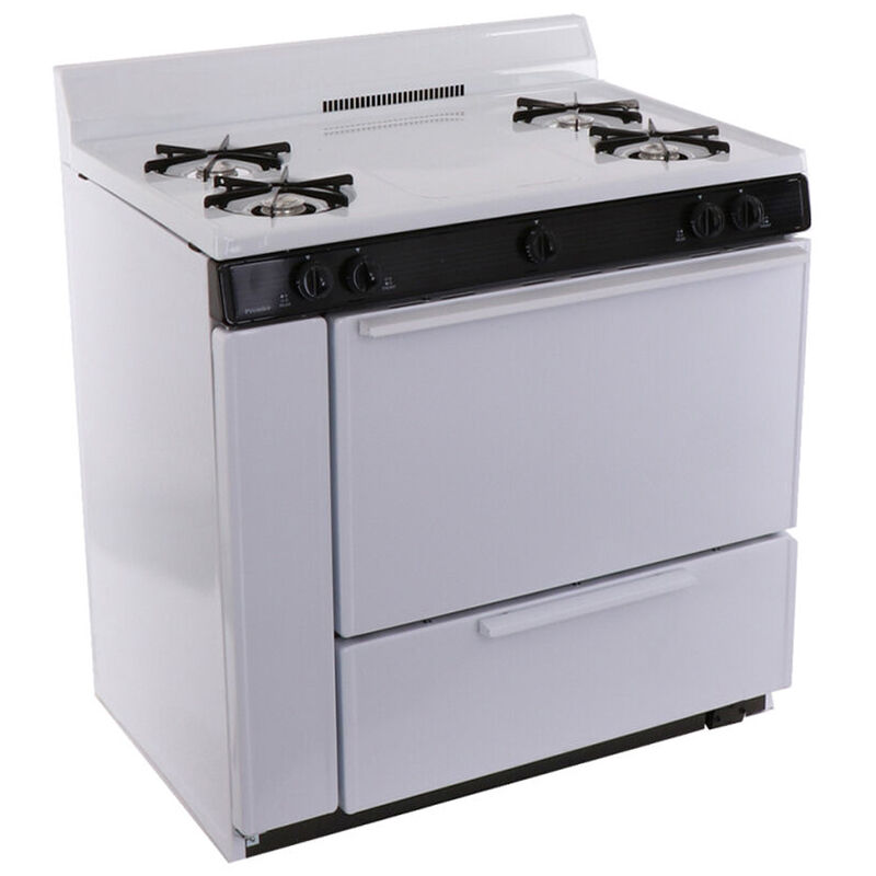 Premier 36 in. 3.9 cu. ft. Gas Range with Open Burners - White, , hires