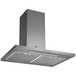 LG 30 in. Ducted Chimney Style Range Hood with 600 CFM, 5 Fan Speeds & 1 LED Light - Stainless Steel, Stainless Steel, hires