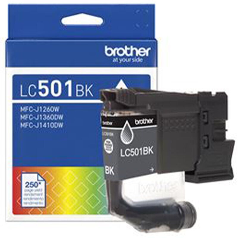 Brother Genuine LC501BK Standard Yield Black Ink Cartridge, , hires