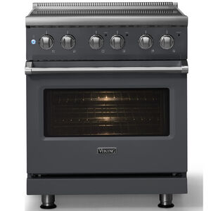 Viking 5 Series 30 in. 4.7 cu. ft. True European Convection Electric Range with Smoothtop Burners - Cast Black, , hires