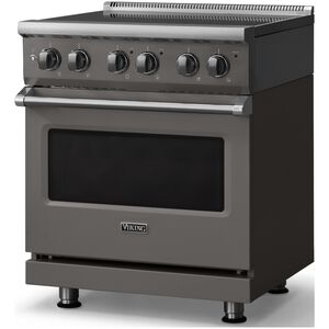 Viking 5 Series 30 in. 4.7 cu. ft. True European Convection Electric Range with Smoothtop Burners - Damascus Gray, , hires