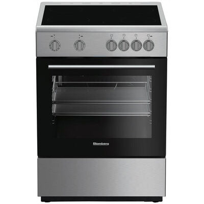 Blomberg 24 in. 2.5 cu. ft. Oven Freestanding Electric Range with 4 Smoothtop Burners - Stainless Steel | BERU24202SS