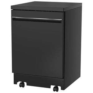 GE 24 in. Top Control Portable Dishwasher with 54 dBa Sound Level & Pocket - Black, Black, hires