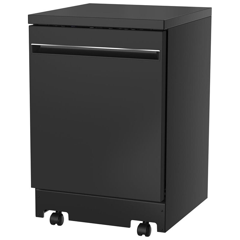 GE 24 in. Top Control Portable Dishwasher with 54 dBa Sound Level & Pocket - Black, Black, hires