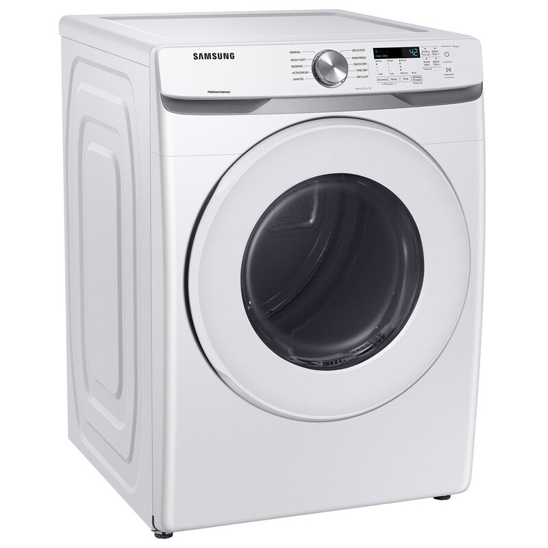 Samsung 27 in. 7.5 cu. ft. Stackable Electric Dryer with Sanitize Cycle & Sensor Dry - White, White, hires