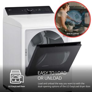LG 27 in. 7.3 cu. ft. Smart Electric Dryer with EasyLoad Door & AI Sensor Dry - Alpine White, Alpine White, hires