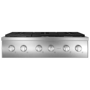 Cafe 36 in. 6-Burner Natural Gas Rangetop with Simmer Burner & Power Burner - Stainless Steel, Stainless Steel, hires